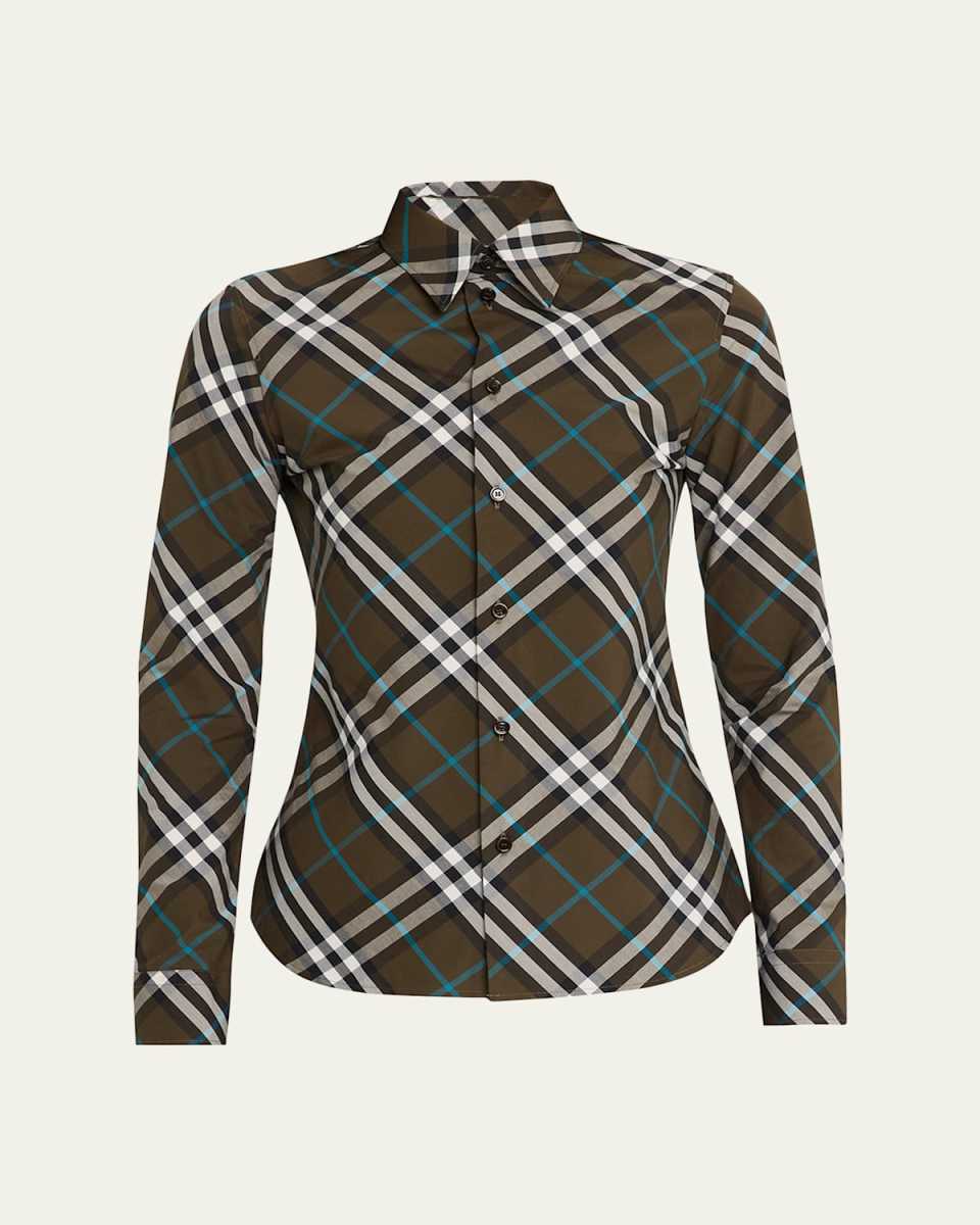 Check Slim Button-Down Shirt
